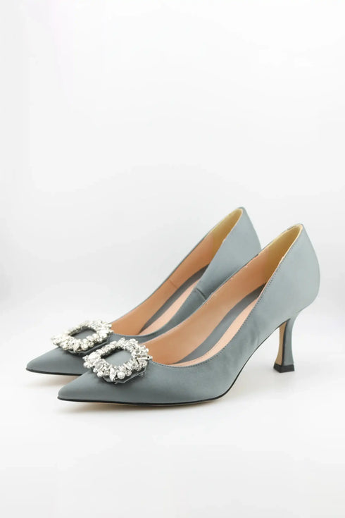 Sante Embellished Pointed Toe Kitten Heels